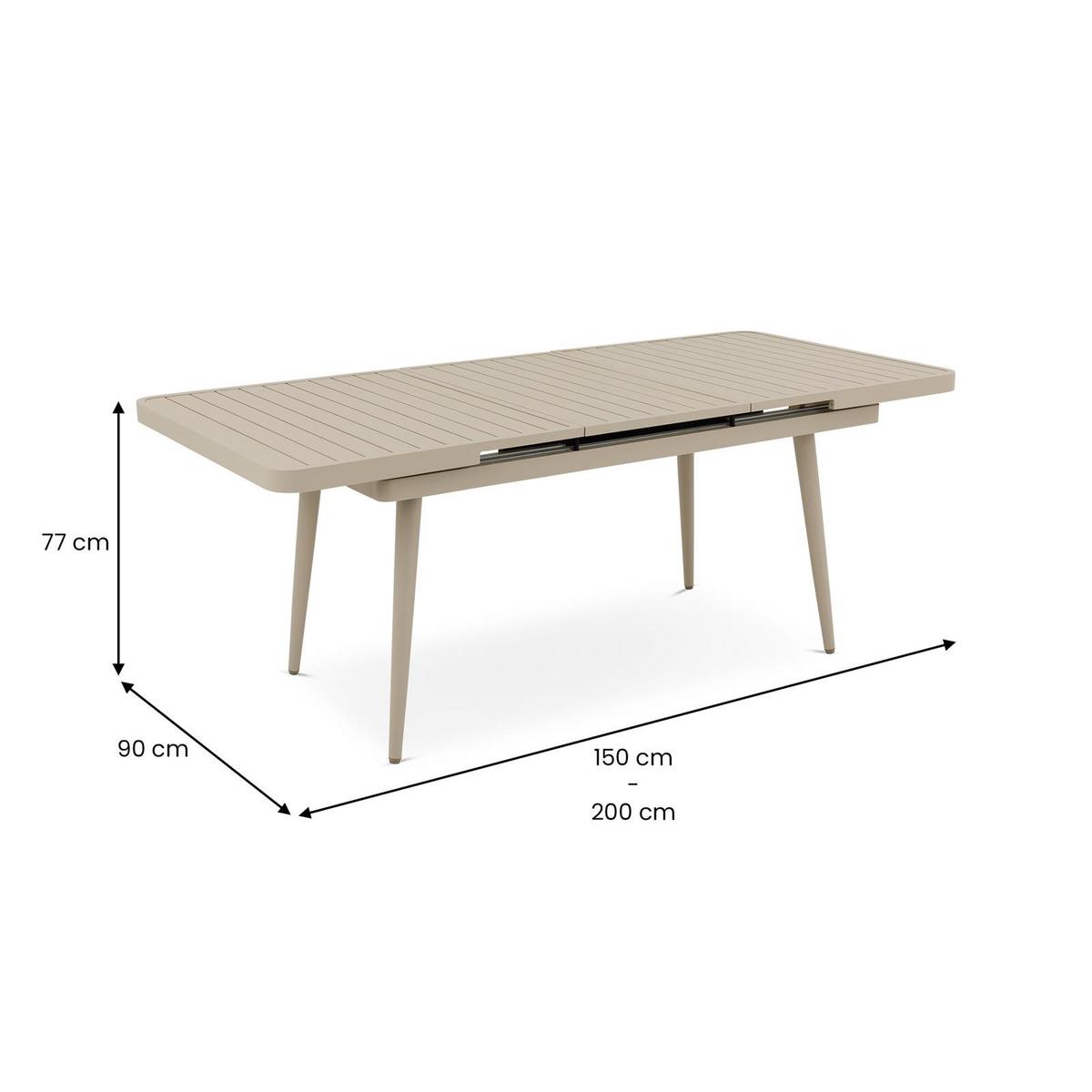 GARTENTISCH SUNNY champagne - Champagner, Metall (90/150/78cm) - IDIMEX