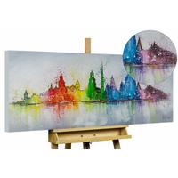 ACRYLBILD HANDGEMALT 120/60 cm - Multicolor/Grau, Holz/Textil (120/60cm) - KUNSTLOFT