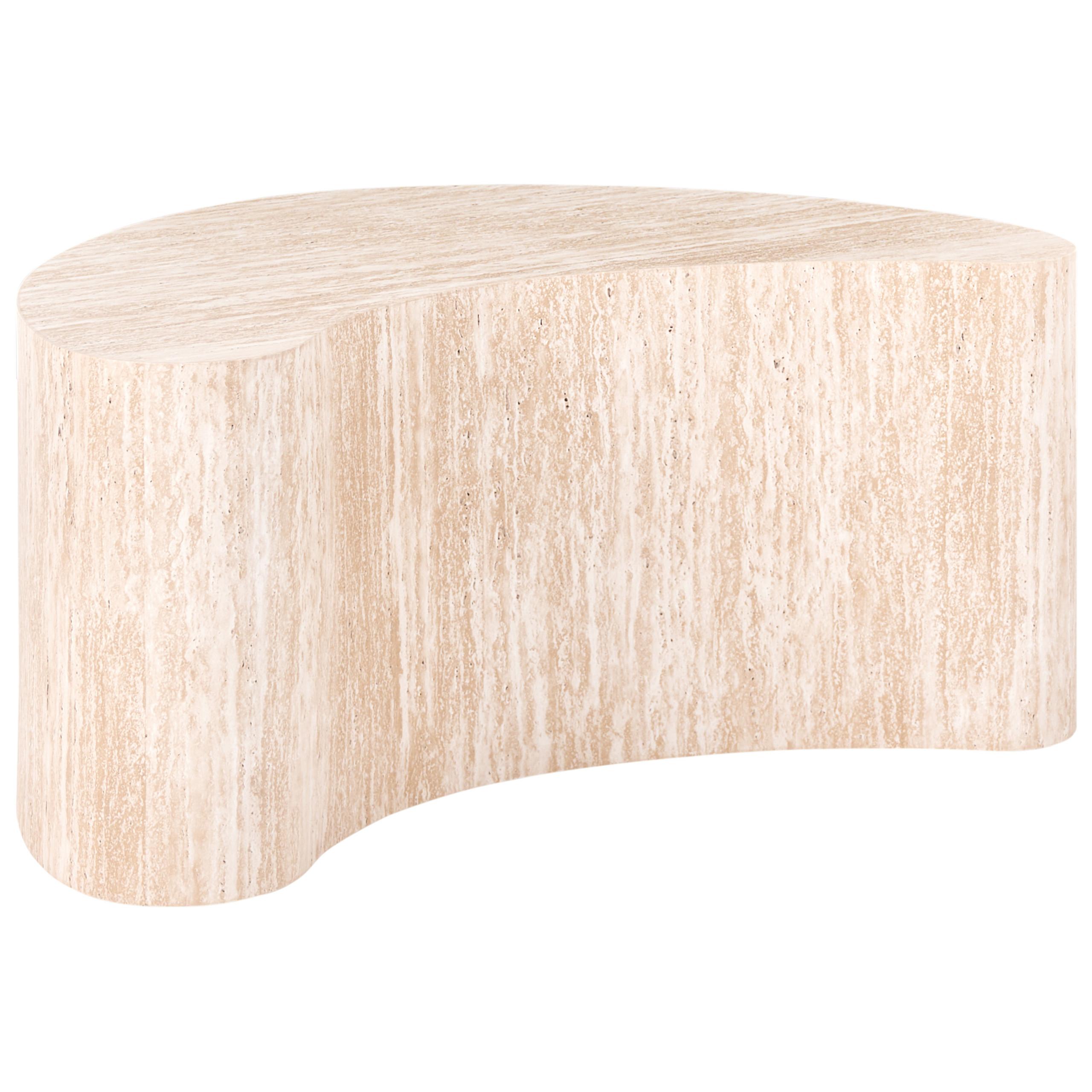 COUCHTISCH Travertinoptik Bilpa - Beige, Holzwerkstoff (89/44/40cm) - Beliani
