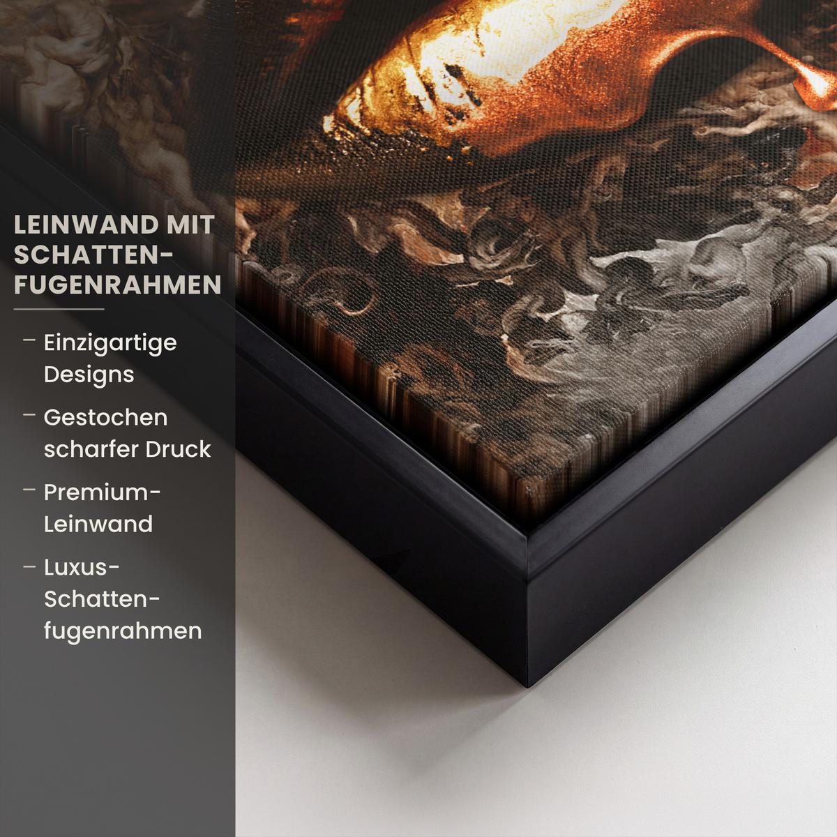 LEINWAND Bilder mit Rahmen - Gold - Lippen - Kunst - Gold - Luxus - Abstrakt - 20x20 - Kupferfarben, Textil (20/20cm) - MuchoWow