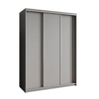 SCHWEBETÜRENSCHRANK NISSE 150/205/60 cm 3-türig Graphitfarben - Graphitfarben, Holzwerkstoff (150/205/60cm) - MASSENO