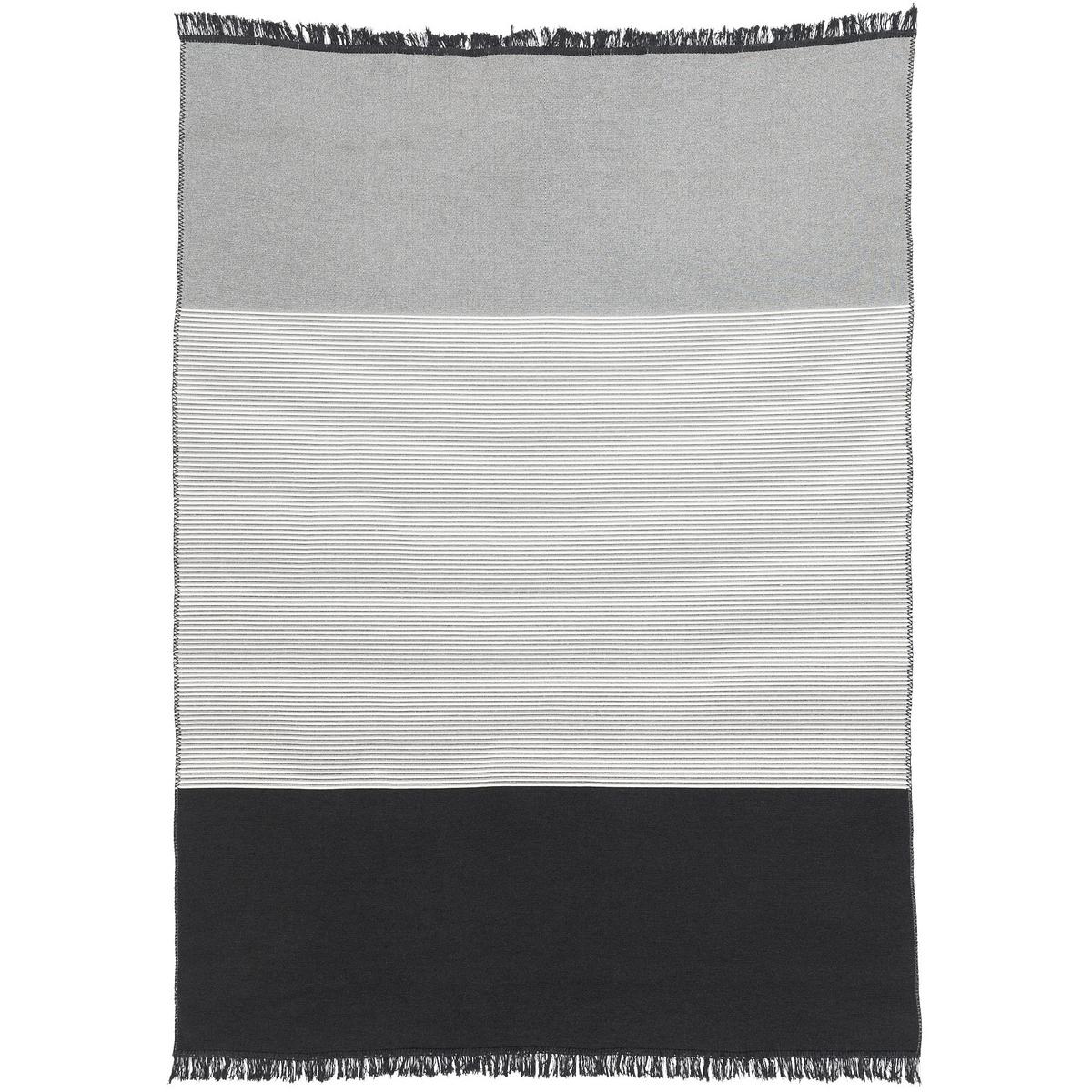 TEPPICH BEIDSEITIG ETHNO KELIM LINES - Schwarz/Grau, Textil (120/170cm) - Pergamon