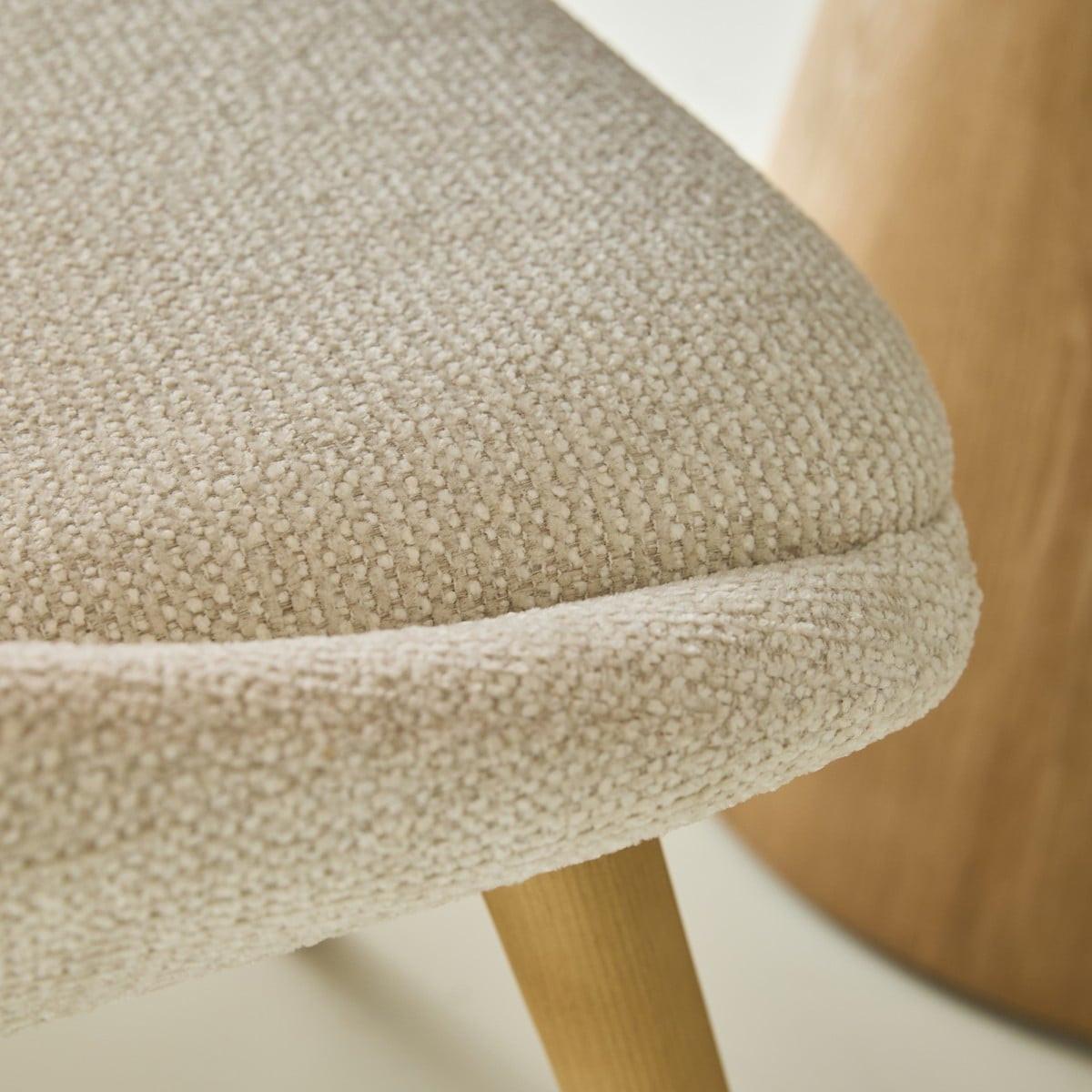 POLSTERSTUHL Textil Beige 82/55/61,5 cm - Beige, Holz (55/61.5/65cm) - Signature