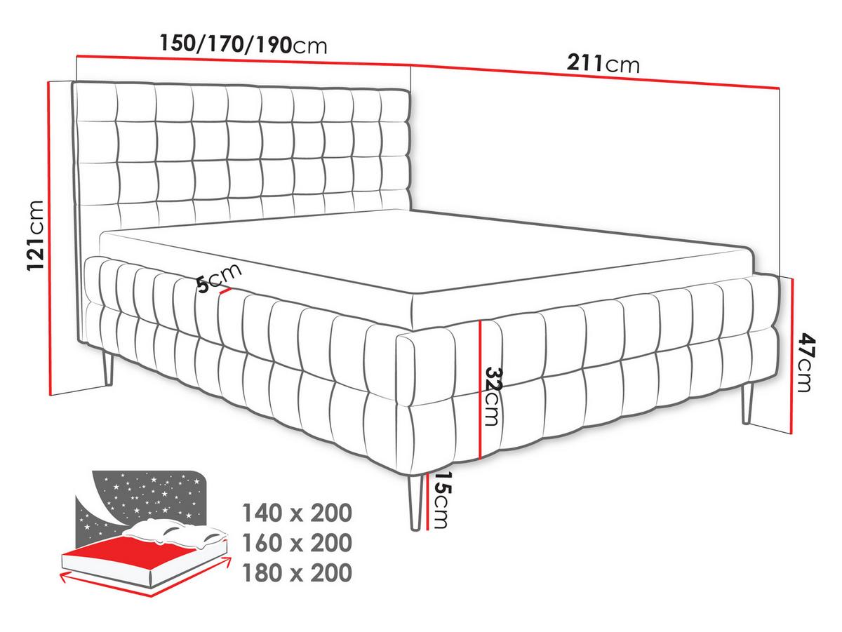 POLSTERBETT Ardea Leg - Hellbraun/Schwarz, Holz/Textil (160/200cm) - MIRJAN24