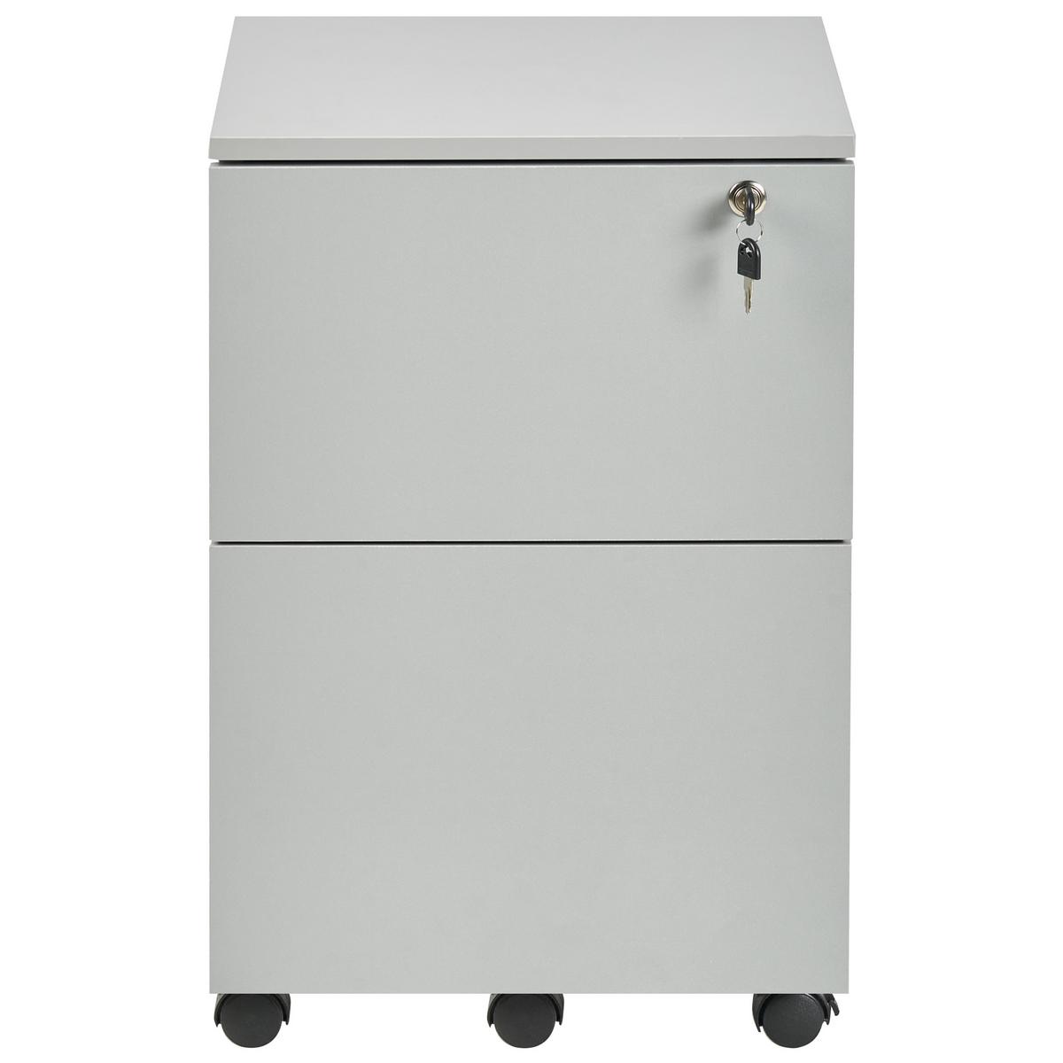 BÜROSCHRANK Hellgrau Johnson - Hellgrau/Schwarz, Holzwerkstoff (40/62/40cm) - Beliani