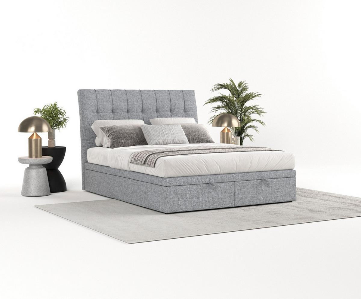 POLSTERBETT Kelsea mit Stauraum 160/200 cm Grau im Alta Stoff - Schwarz/Grau, Holz/Holzwerkstoff (160/200cm) - AltaBeds