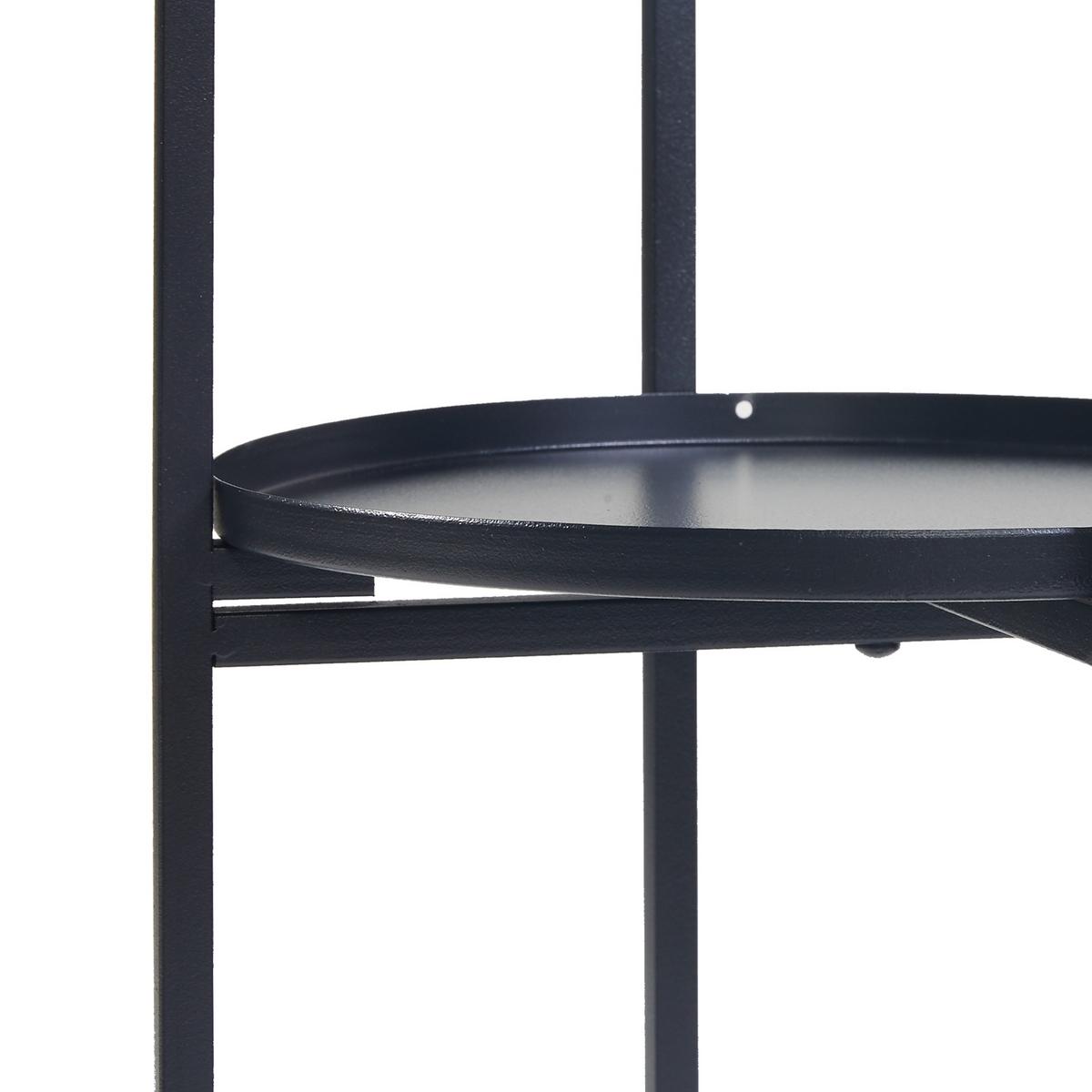 PFLANZENREGAL Tuusula - Schwarz, Metall (25/25/134cm) - [en.casa]