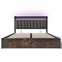 DOPPELBETT Braun 222/146 cm - Braun, Holz/Metall (146/222cm) - Urban Meuble