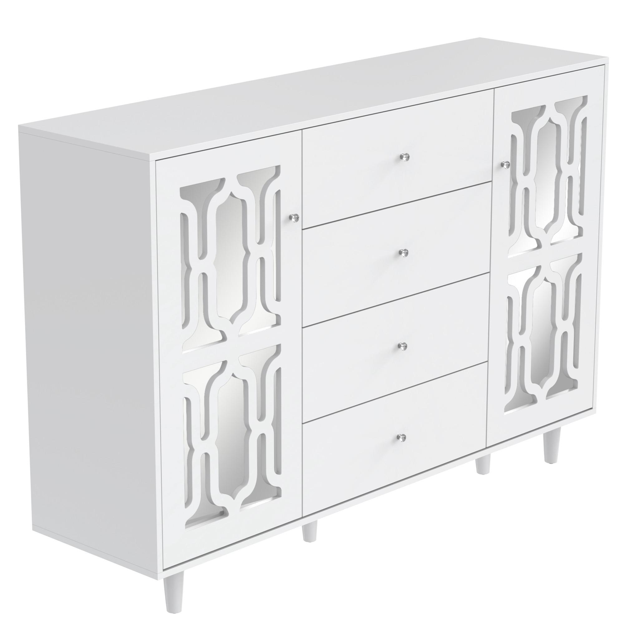 SIDEBOARD Modernes White 147.5/40/102 cm - Weiß, Holz (147.5/102/40cm) - Urban Meuble