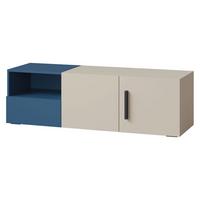TV-LOWBOARD Lorin 2D1S LO09 - Kaschmir/Blau, Holzwerkstoff (136/42/40cm) - MIRJAN24