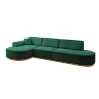 ECKSOFA Ottomane Links MARI-L2-v2 - 328x171x83 cm Grün Velours - Grün, Holzwerkstoff/Textil (328/171cm) - ALTDECOR