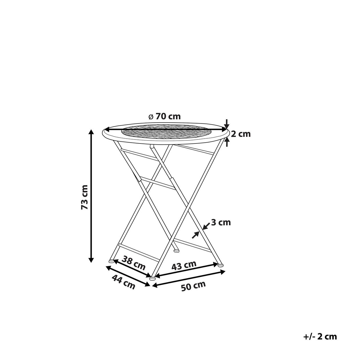 GARTENTISCH Metall Hellgrün Bivio - Grün, Metall (70/70/73cm) - Beliani