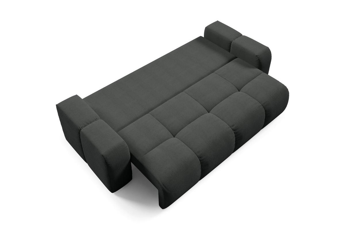 BETTSOFA DUCA Graphitfarben Jersey- Stoff mit Schlaffunktion - Graphitfarben, Holz (259/90/99cm) - MASSENO
