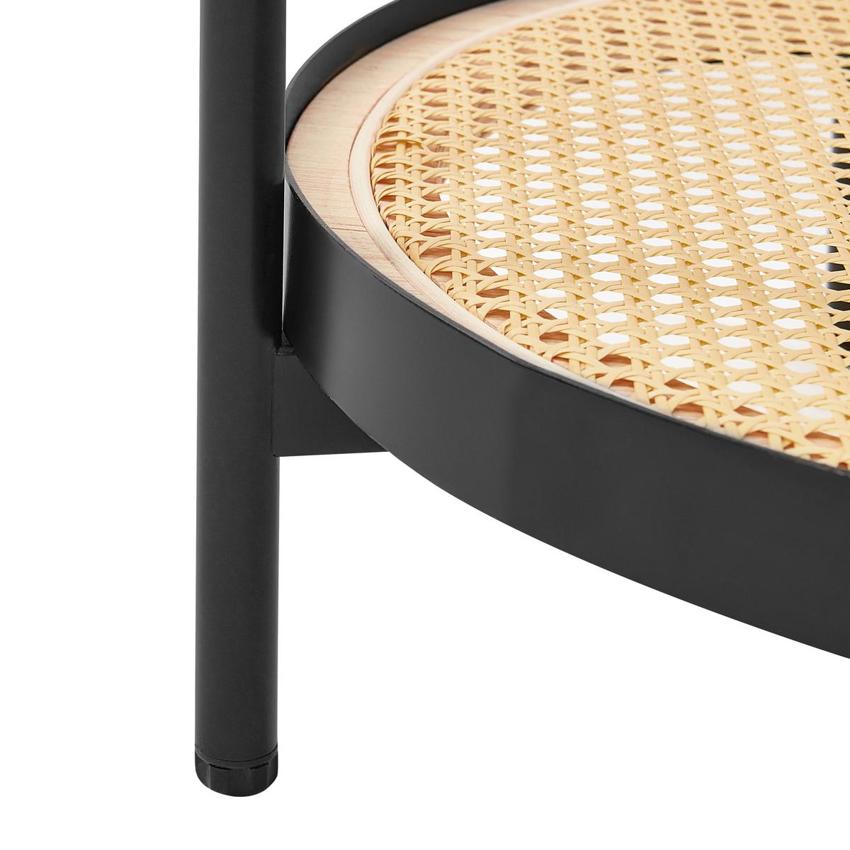 BEISTELLTISCH Schwarz/Heller Holzfarbton Reno - Hellbraun/Schwarz, Metall (50/50/55cm) - Beliani