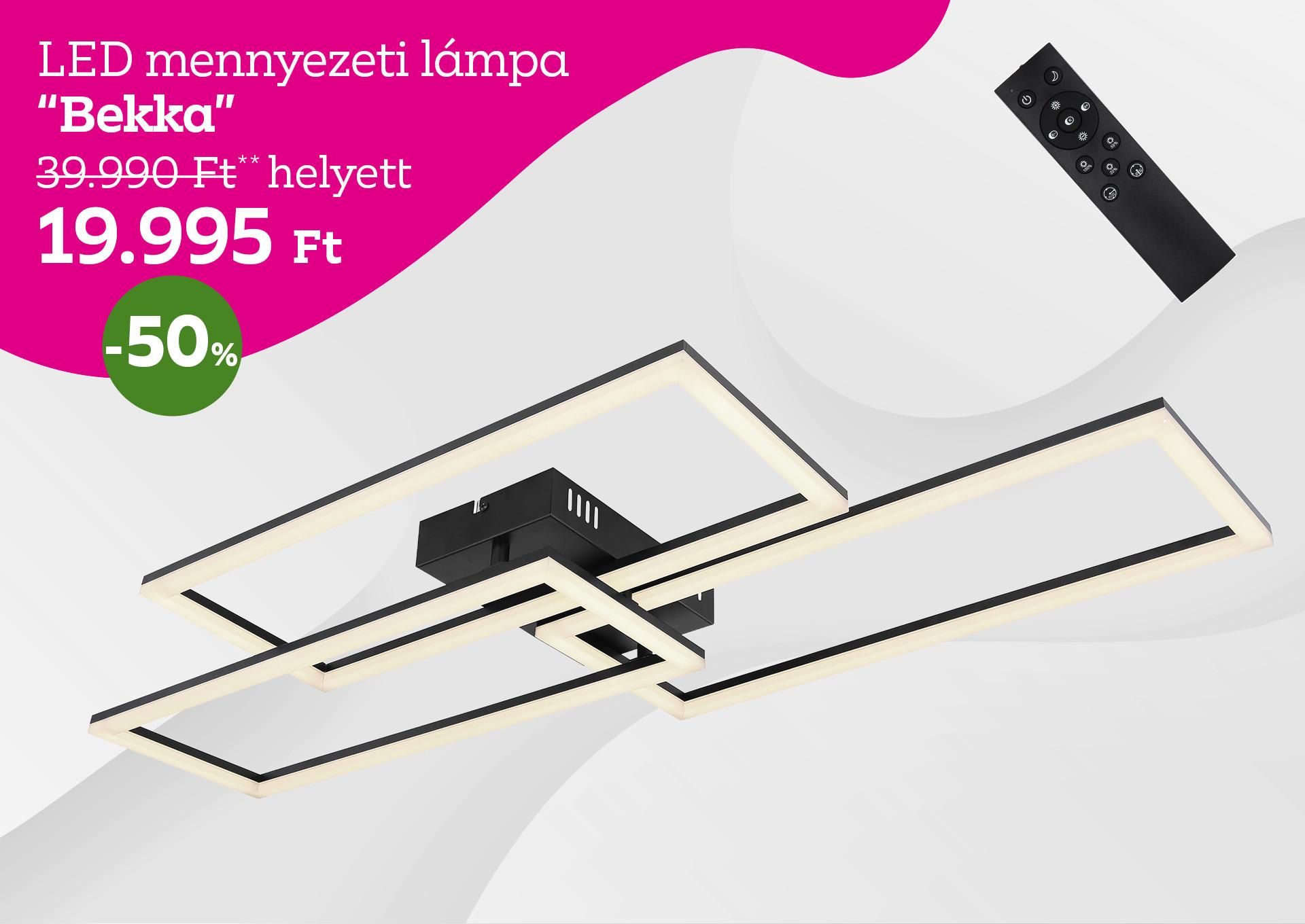 BEKKA LED mennyezeti lámpa 39.990 Ft helyett 19995 Ft, 50% kedvezmény