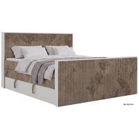 BOXSPRINGBETT TRAVIT KING DUO 140/200 - Braun Cord - Topper T25 - H4 - Schwarz/Braun, Kunststoff/Textil (140/200cm) - MKS