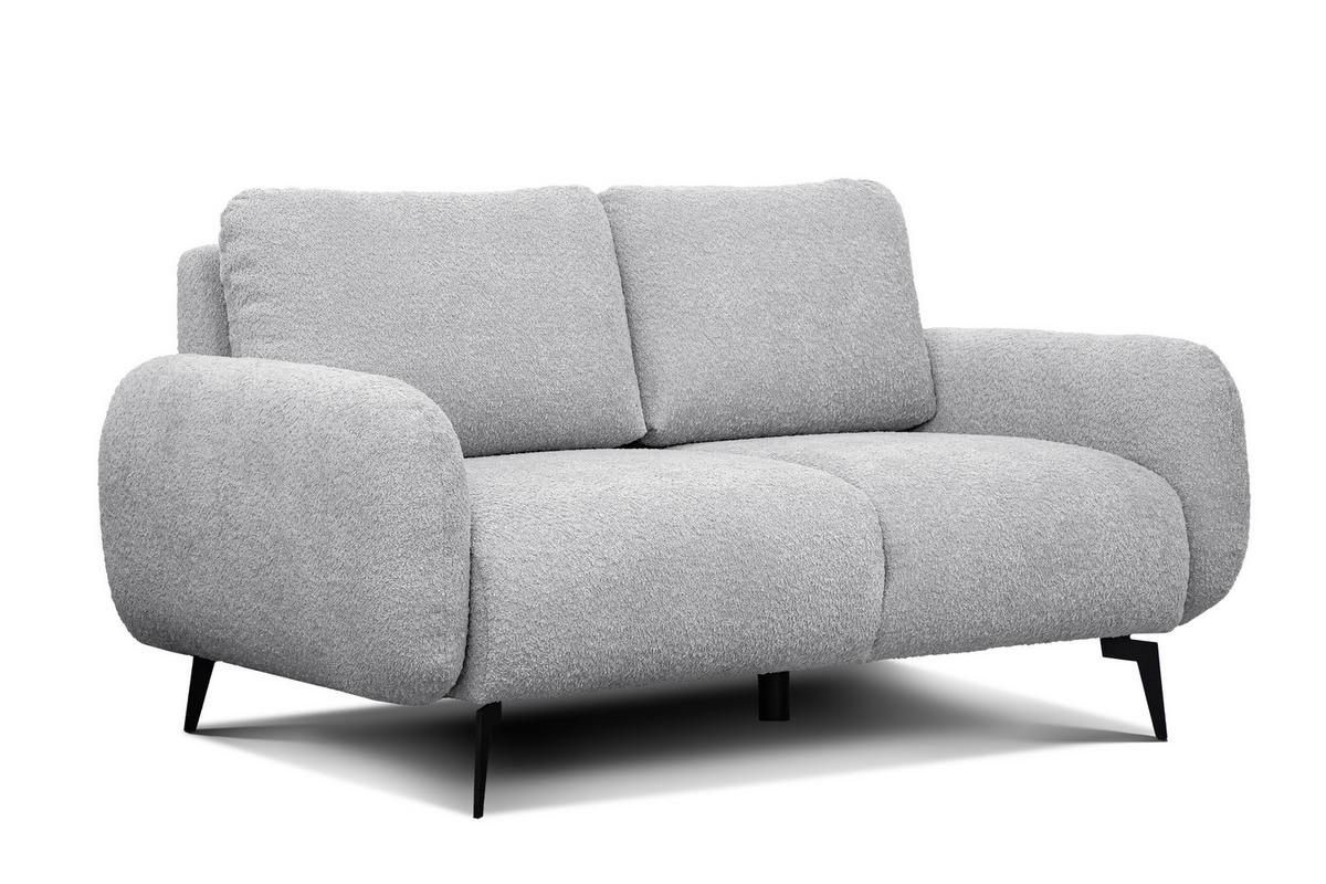 SOFA FEBE 2-Sitzer, hellgrau - Hellgrau/Schwarz, Holz/Textil (160/82/96cm) - Wozimo