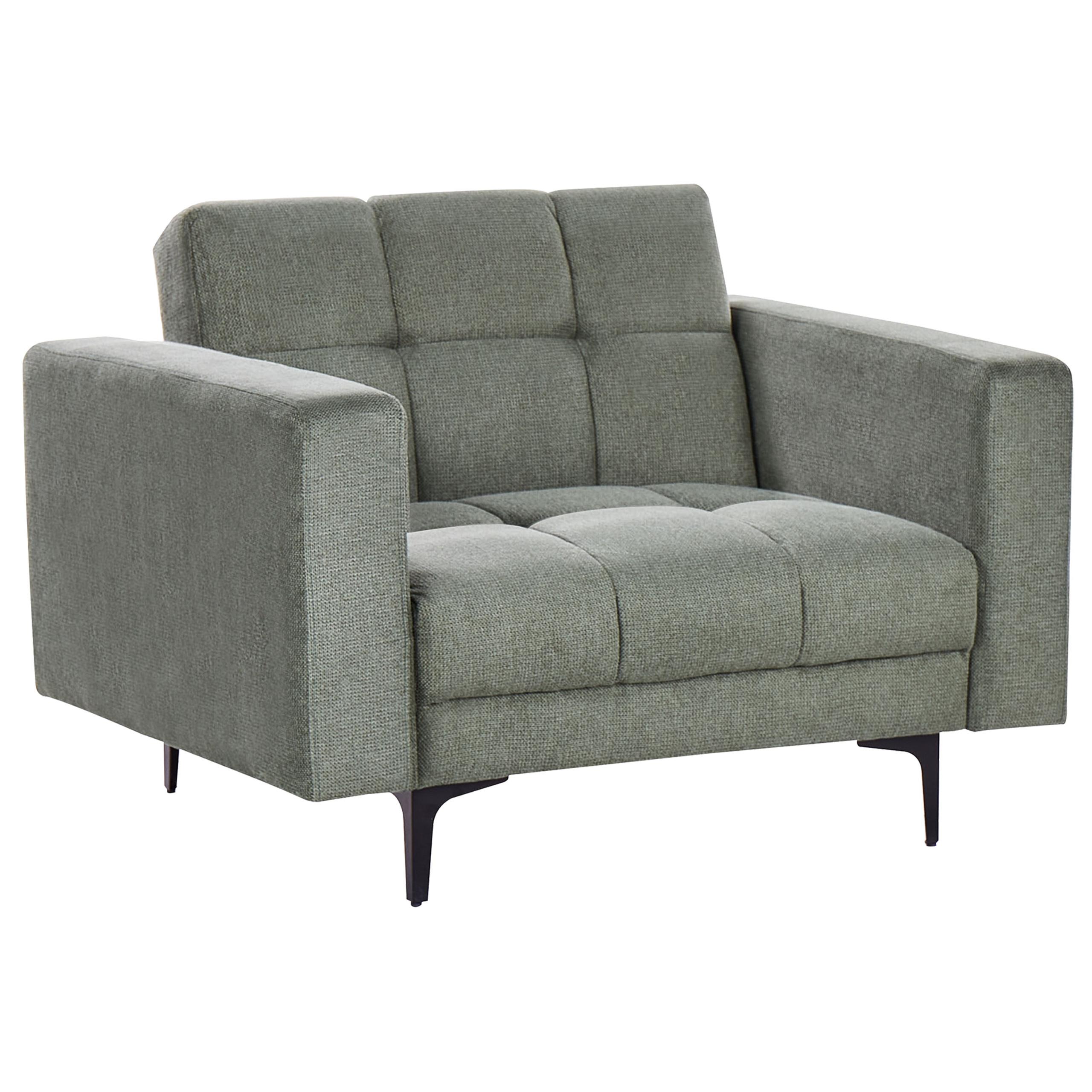 SESSEL Dunkelgrün Alnes - Dunkelgrün/Schwarz, Textil (110/77/89cm) - Beliani