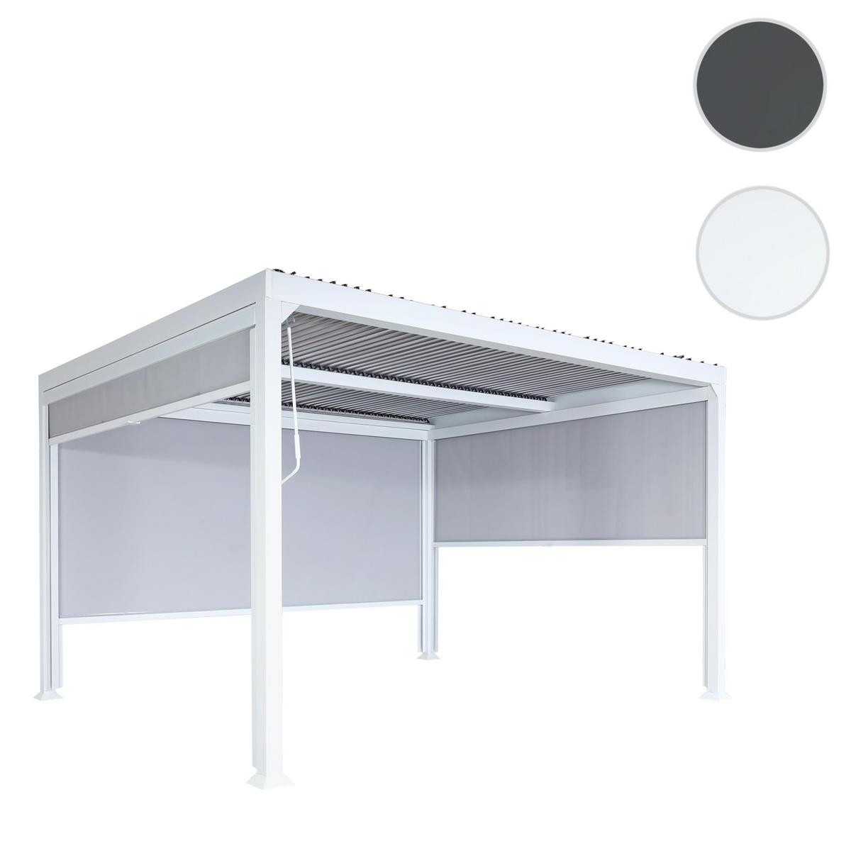 ALU PERGOLA MIT SEITENWAND Weiß - Weiß, Metall (368/224/306cm) - MCW