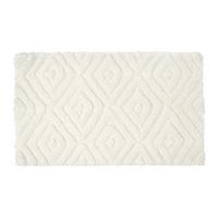BADEMATTE 50/80 cm Rautenmuster, Hochflor - Weiß, Textil (50/80cm) - Homescapes