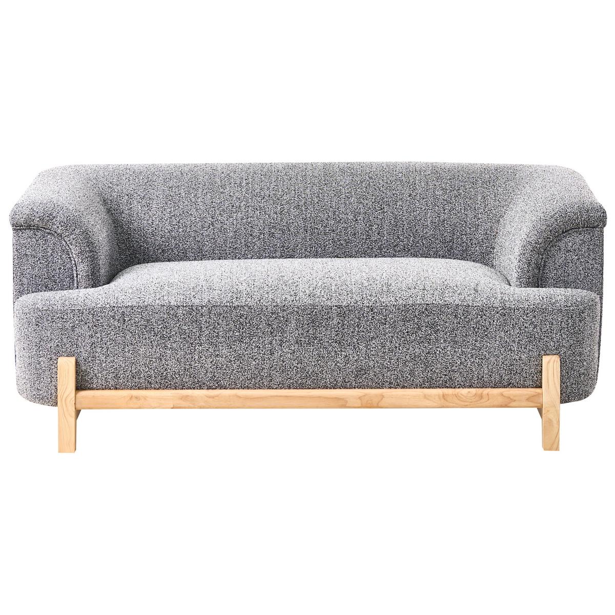 SOFA-SET 5-Sitzer Stoff Dunkelgrau Alnor - Dunkelgrau/Braun, Textil (205/67/85cm) - Beliani