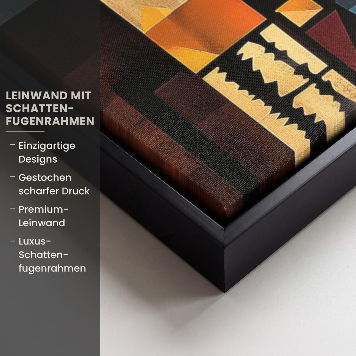 LEINWAND Bilder mit Rahmen - Figuren - Abstrakt - Symbole - 60x80 - Terracotta, Textil (60/80cm) - MuchoWow