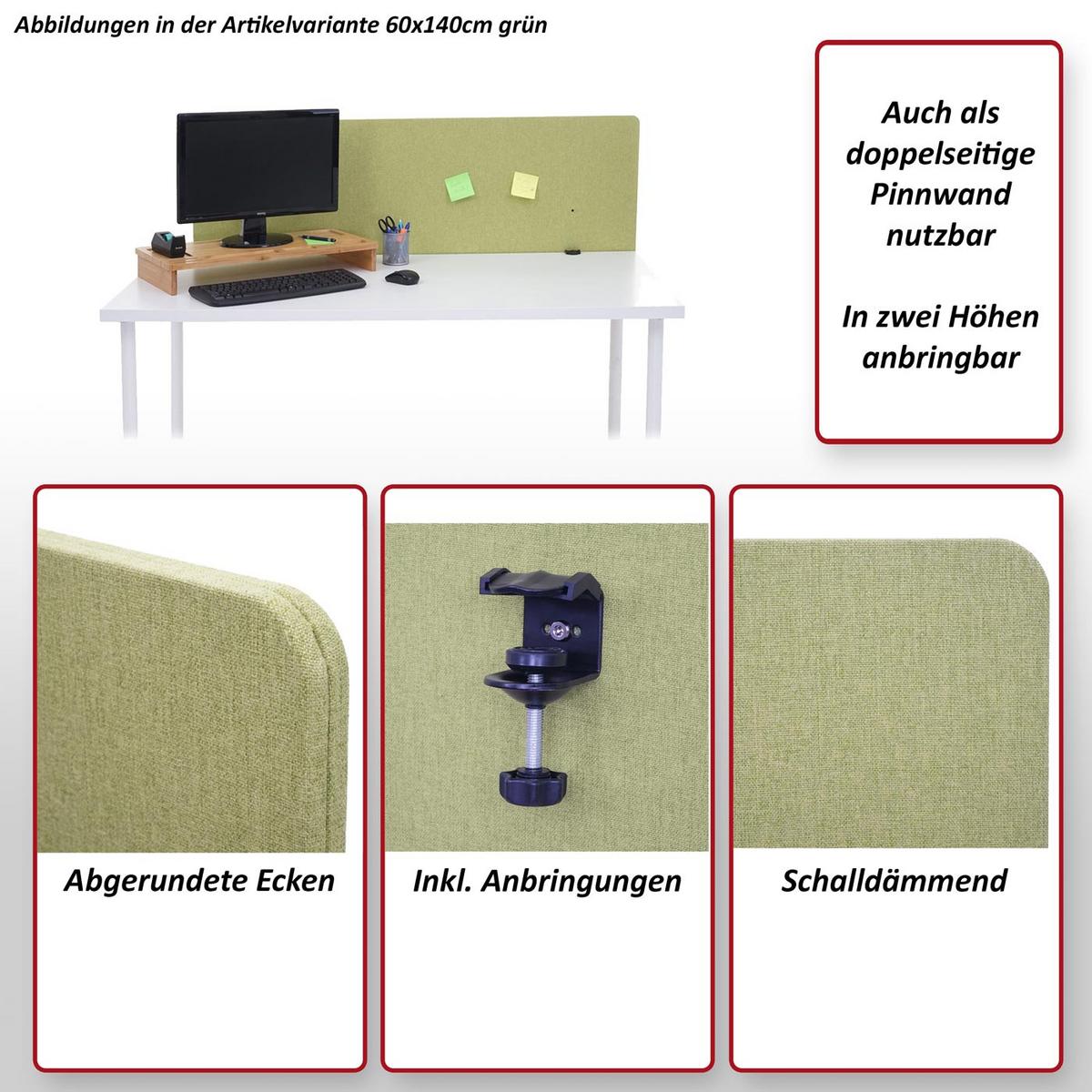 AKUSTIK-TISCHTRENNWAND Braun - Braun, Textil (65/60/2cm) - MCW