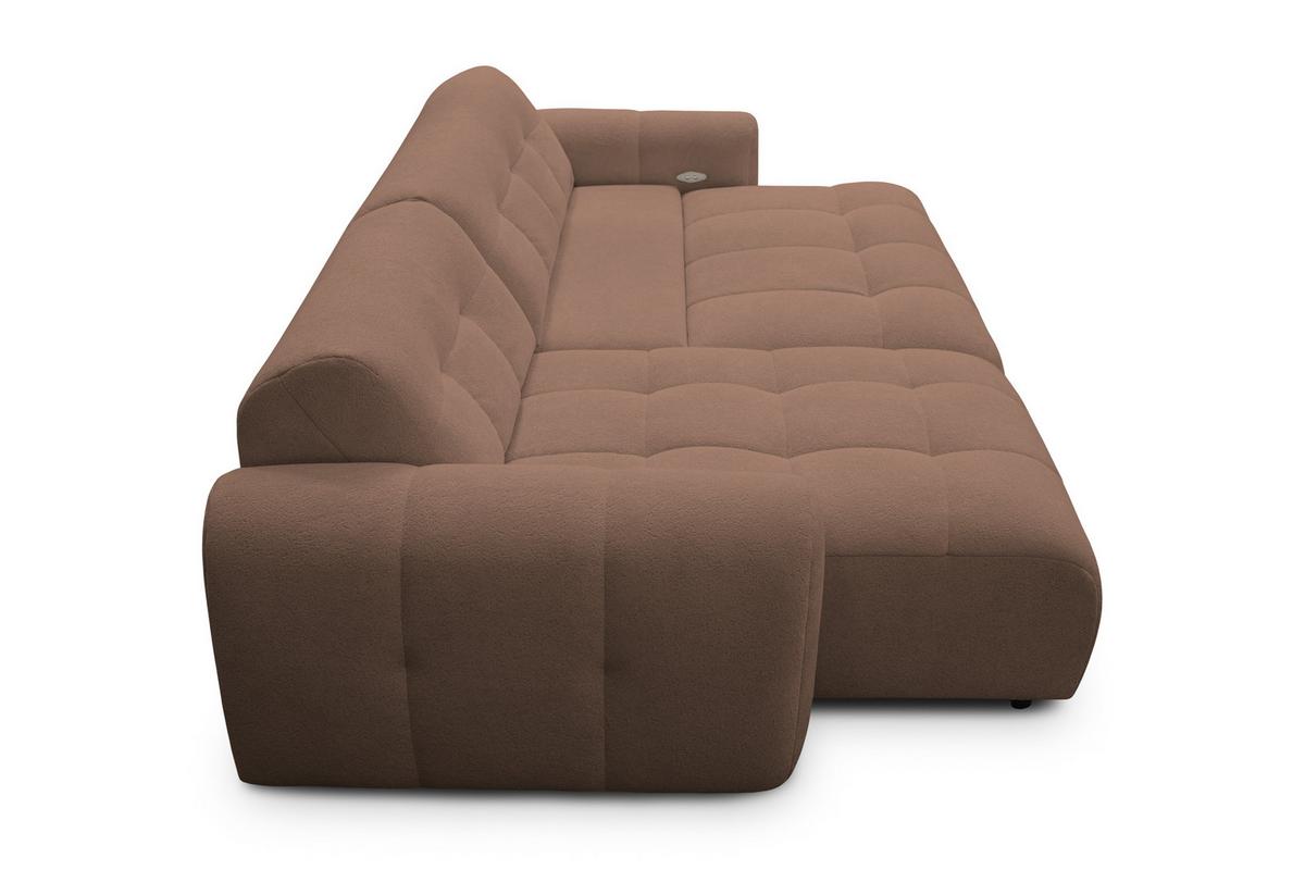 ECKSOFA LUMERO 4-Sitzer LINKS, braun - Schwarz/Braun, Holz/Textil (275/166cm) - Courtois Laville