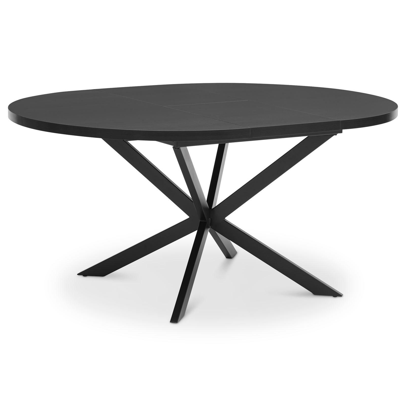 ESSTISCH CHESTER - Schwarz, Holzwerkstoff/Metall (120/120/75cm) - IDIMEX