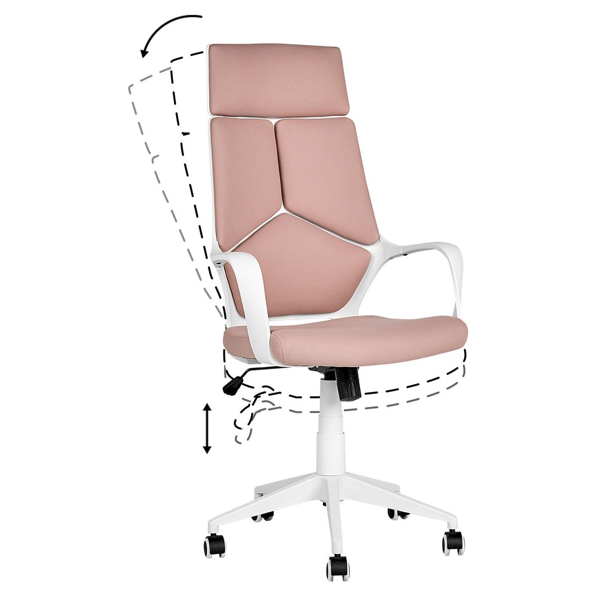 BÜROSTUHL Pfirsichrosa Delight - Pink, Textil (64/116/64cm) - Beliani