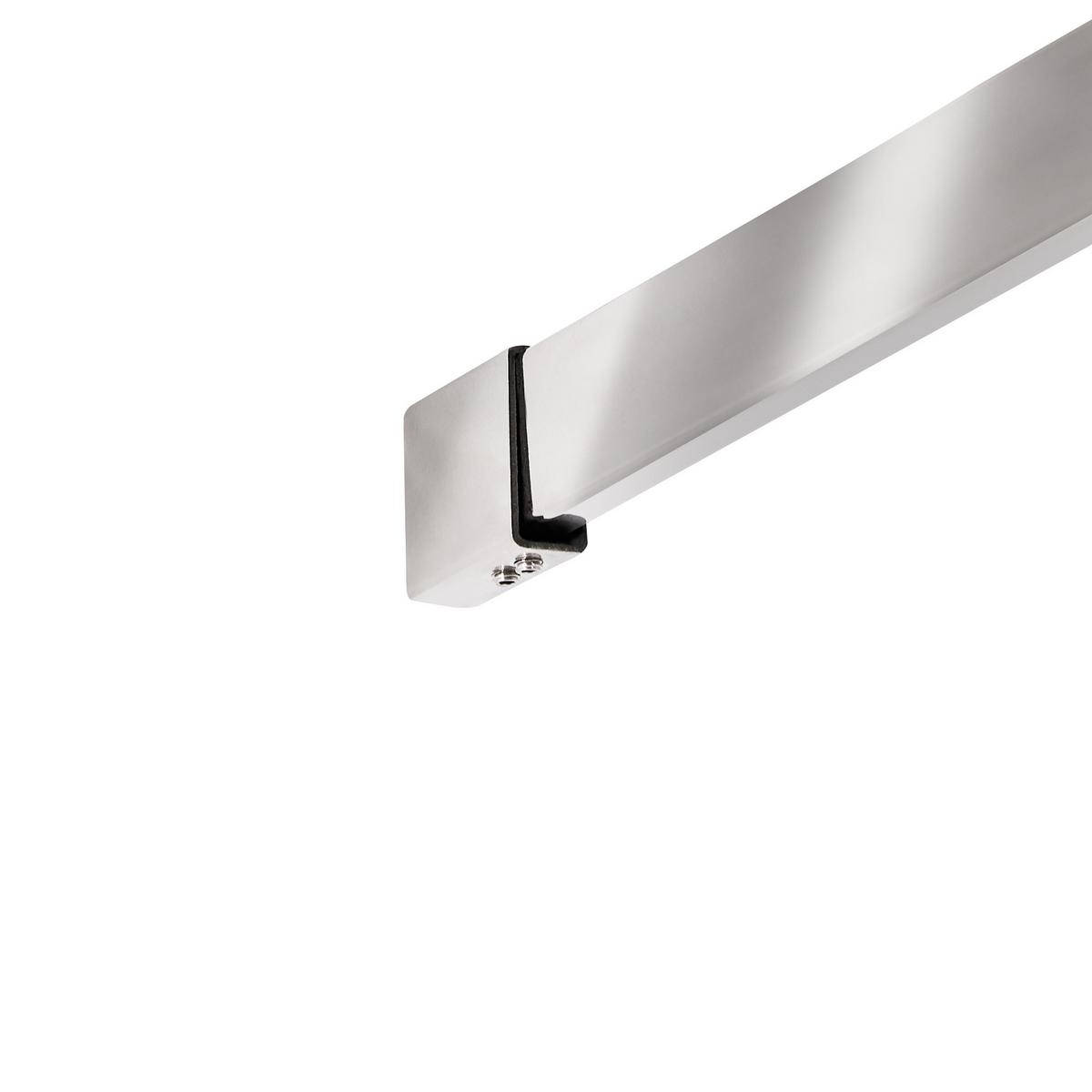 DUSCHWAND 80/190 cm Silber Waspam - Transparent/Silberfarben, Glas (80/190cm) - Beliani