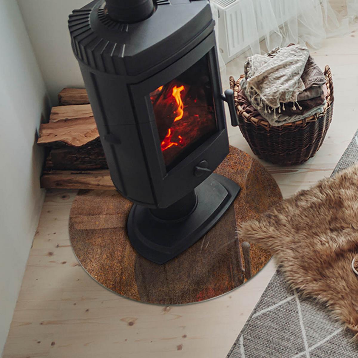 GLASPLATTE für Kamin Ø 60 cm - Braun, Glas (60/60/0.4cm) - TULUP