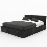 POLSTERBETT für Schlafzimmer Bett mit Stauraum Schwarz 120x200cm Kopfteil 100cm - Schwarz, Holzwerkstoff/Textil (120/200cm) - Muralo