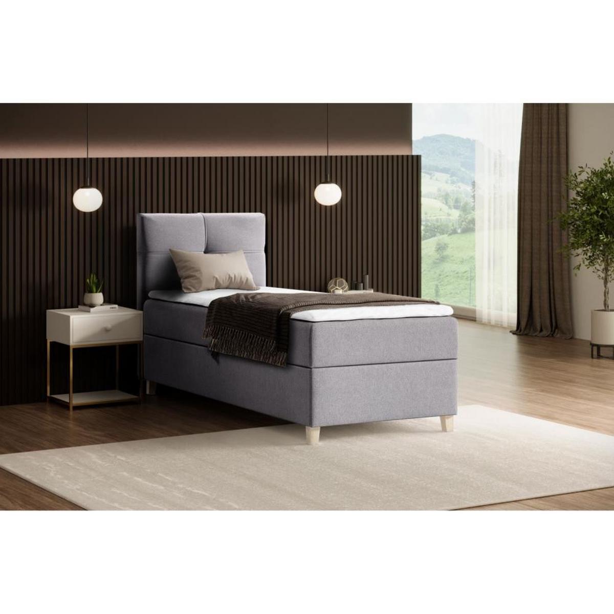 POLSTERBETT Helen Mini 103/206/106 grau - Grau, Holzwerkstoff/Textil (100/200cm) - Beautysofa