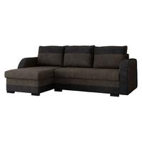 ECKSOFA Jozef - Dunkelbraun/Schwarz, Holz/Textil (230/140cm) - MIRJAN24