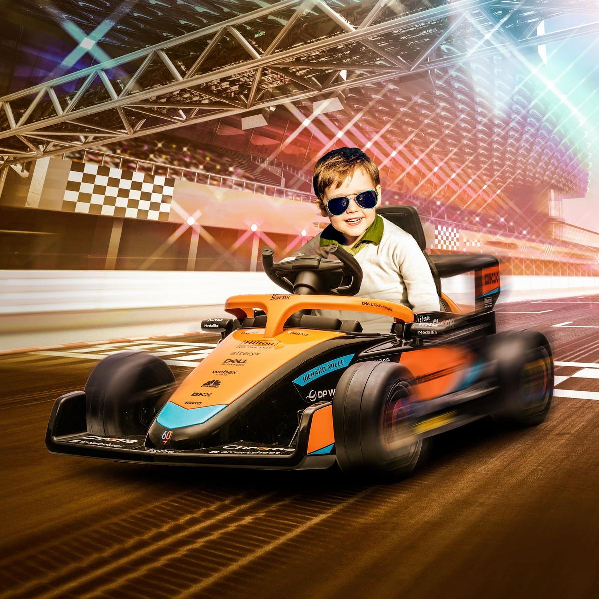 KINDER Elektroauto, 12V Kinderfahrzeug mit 2,4G-Fernbedienung, MP3 USB, Orange - Orange, Kunststoff (115/67/50cm) - AIYAPLAY