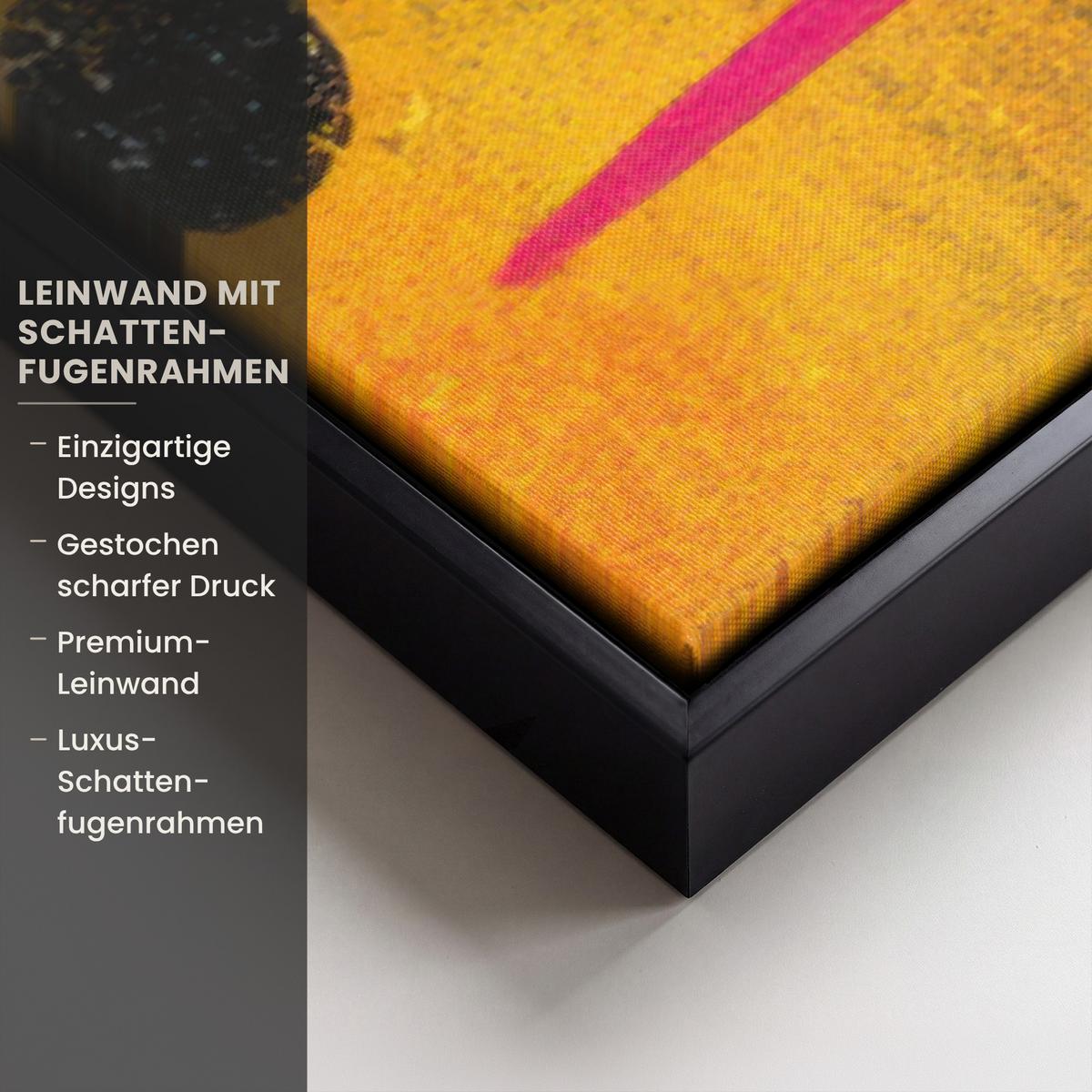 LEINWAND Bilder mit Rahmen - Farbflächen - Formen - Bunt - Abstrakt - 150x100 - Pink, Textil (150/100cm) - MuchoWow