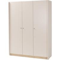 DREHTÜRENSCHRANK Alex mit 3 Türen, Beige Sand - Beige/Schwarz, Holzwerkstoff (145/195/52cm) - Beautysofa