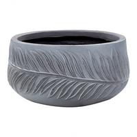 BLUMENTOPF grau rund 25/25/14 cm Ftero - Grau, Naturmaterialien (14cm) - Beliani