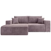 ECKSOFA Farese Mini mit Cordbezug Mauve, links - Flieder/Schwarz, Textil (240/167cm) - Selsey
