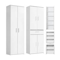 MEHRZWECKSCHRANK SET Der Allzweckwaffe - Silberfarben/Weiß, Holzwerkstoff (60/180/34cm) - Mokebo