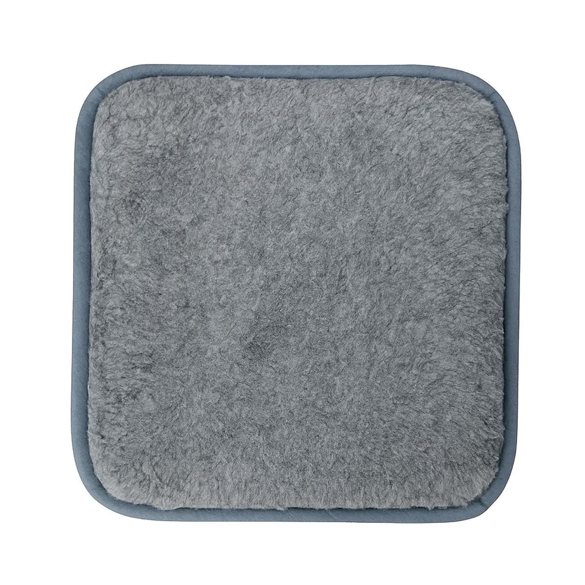 SITZKISSEN Merino Schurwolle Weiches Wollkissen Rechteckig 40/40 cm - Grau, Fell (40/40cm) - Provellus