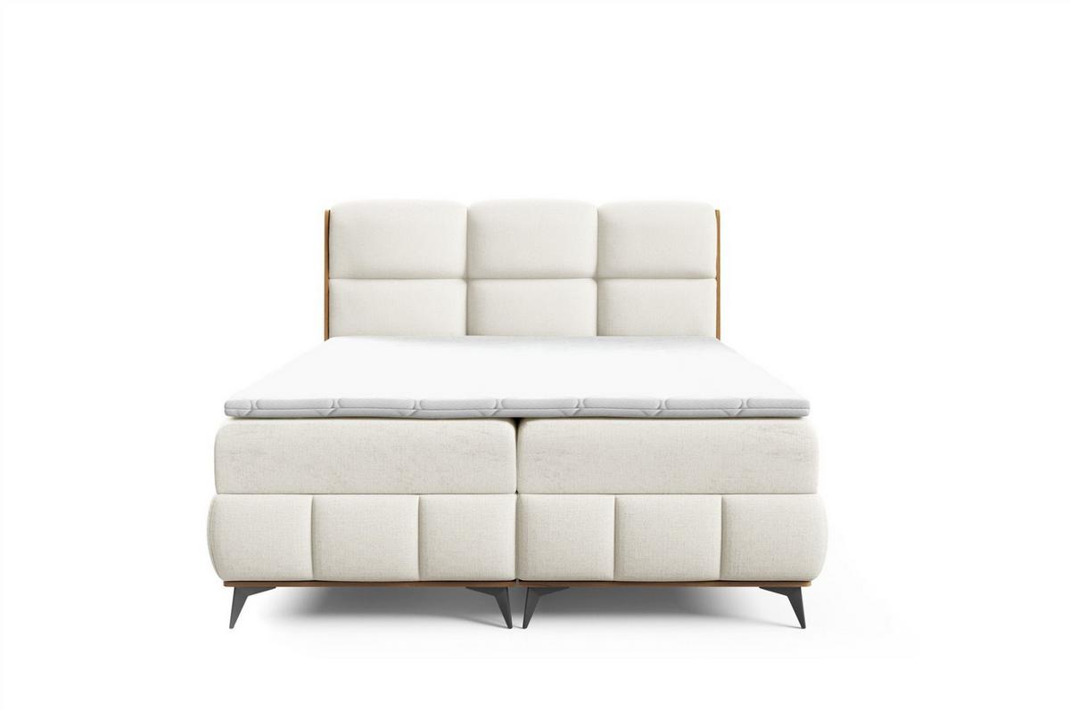 BOXBETT Charlie - Ecru, Holzwerkstoff/Textil (180/200cm) - Fun Möbel