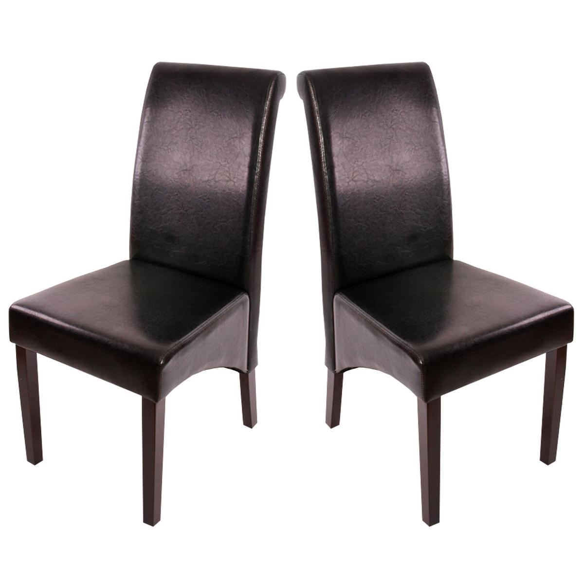 ESSZIMMERSTUHL Schwarz, Dunkelbraun 2er-Set - Dunkelbraun/Schwarz, Leder (46/99/50cm) - MCW