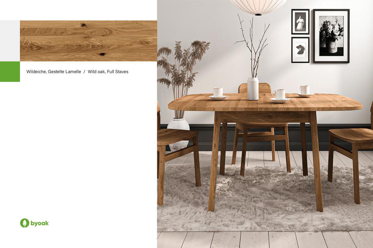 ESSTISCH PAUL 100 x 120 Wildeiche - Wildeiche, Holz (120/100/77cm) - byoak