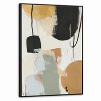 LEINWAND Bilder mit Rahmen - Farbe - Abstrakt - Farben - 70x100 - Currygelb, Textil (70/100cm) - MuchoWow
