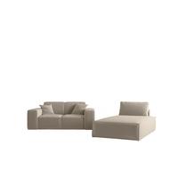 SOFA Sezlong Celes Premium 2er-set - Beige, Holzwerkstoff/Textil (110/95/194cm) - Fun Möbel