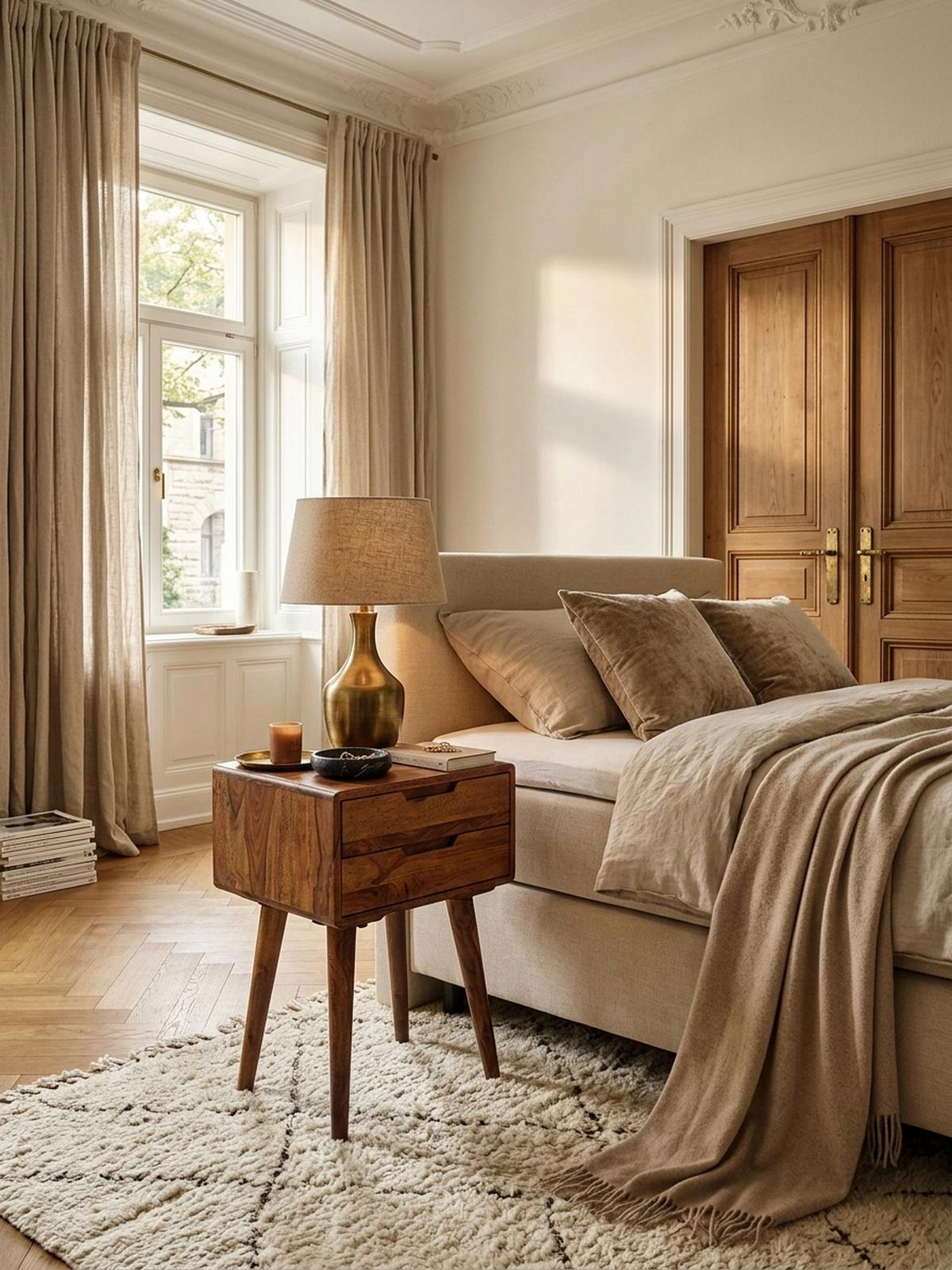 NACHTTISCH – Massivholz, 47x66x36 cm, 2 Schubladen, Landhausstil - Braun, Holz (47/66/36cm) - KADIMA DESIGN