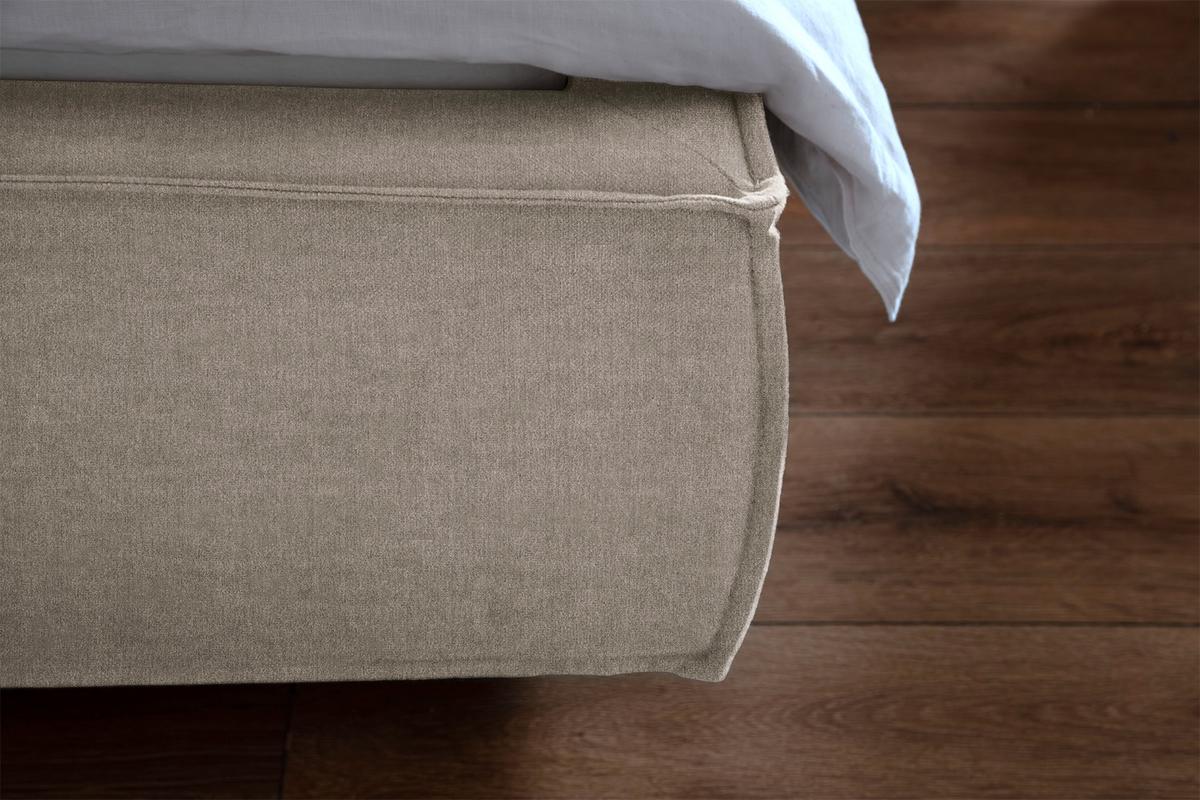 POLSTERBETT CARLO Taupe Flachgewebe - Taupe, Textil (160/200cm) - KAWOLA