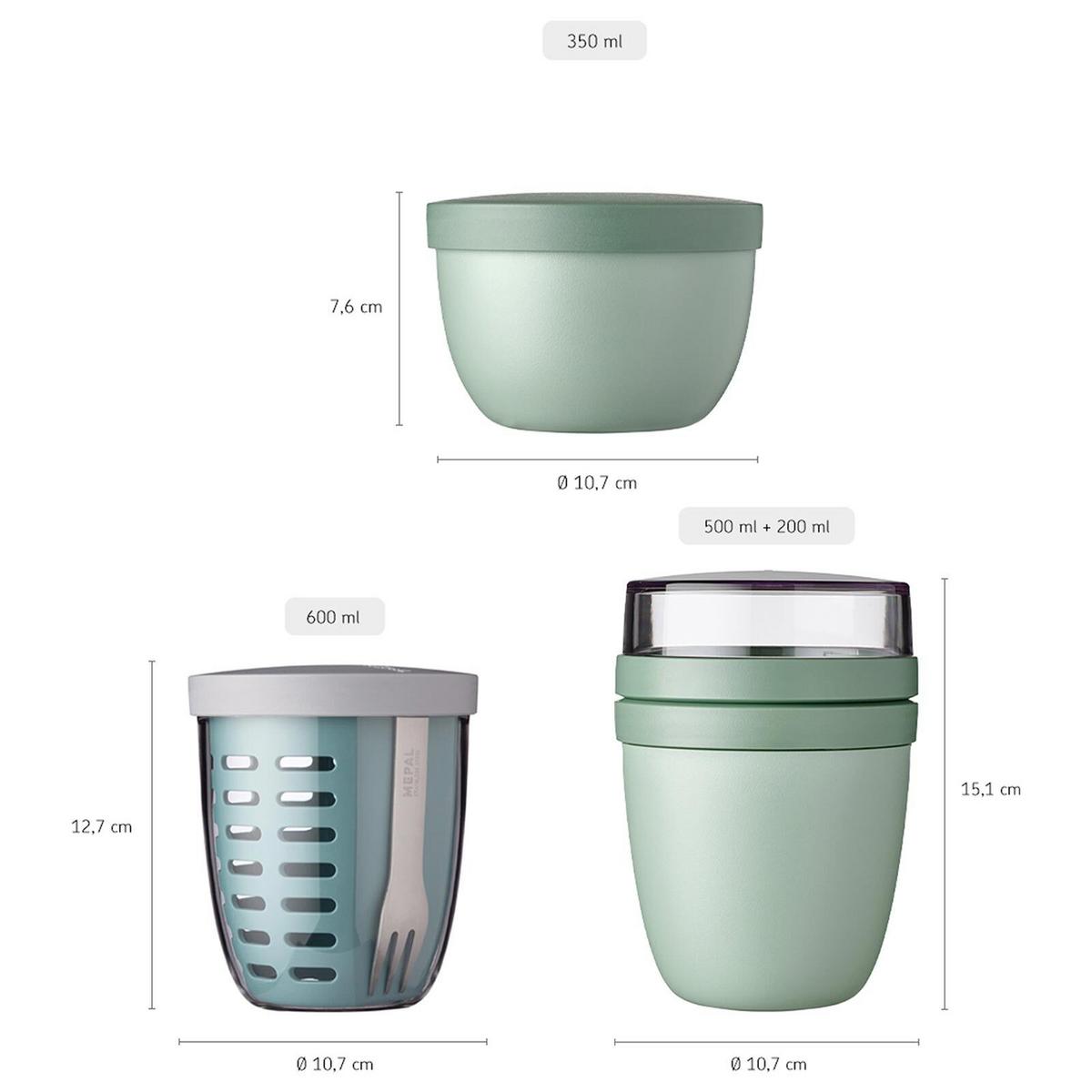 LUNCHPOT, FRUITPOT UND SNACKPOT Ellipse Vivid Blue 3-tlg. - Blau, Kunststoff (2/2/2cm) - Mepal